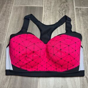 Women's Pink and Black Sports Bra